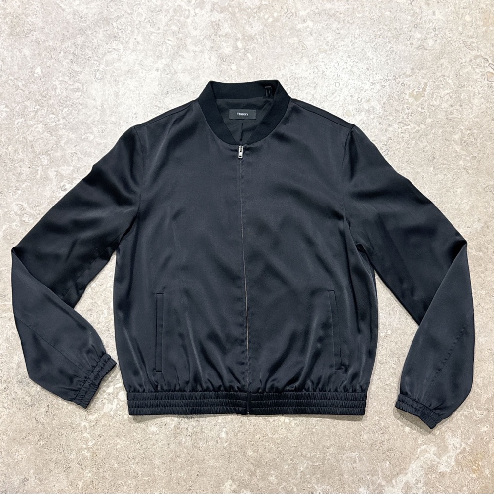 Theory Black Bomber Jacket Size Small